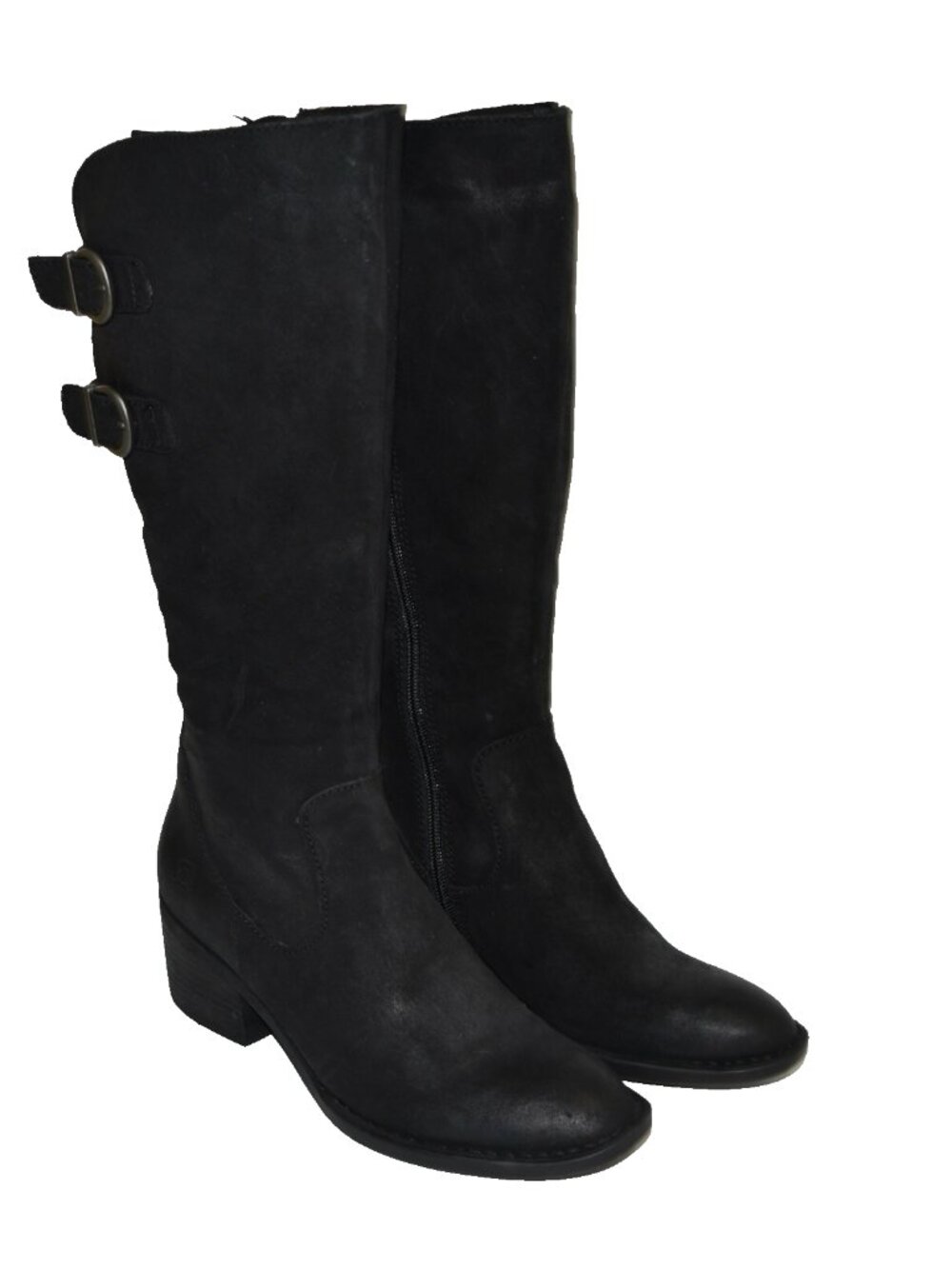 New! Born Bley Boot Black Burnished Nubuck Suede Size 7 M F35209